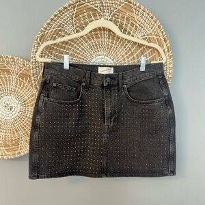 Women’s Holiday Embelished Denim Mini Skirt - Universal Tread Black 8 & 12
